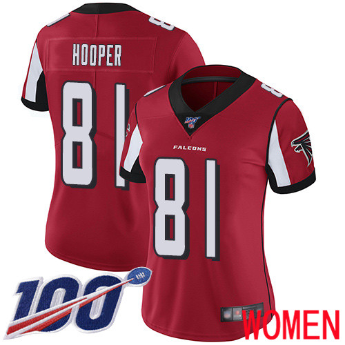 Atlanta Falcons Limited Red Women Austin Hooper Home Jersey NFL Football 81 100th Season Vapor Untouchable
